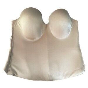 Fine Lines Low Back Convertible Shaping Strapless Bustier, Nude, 38G Longline